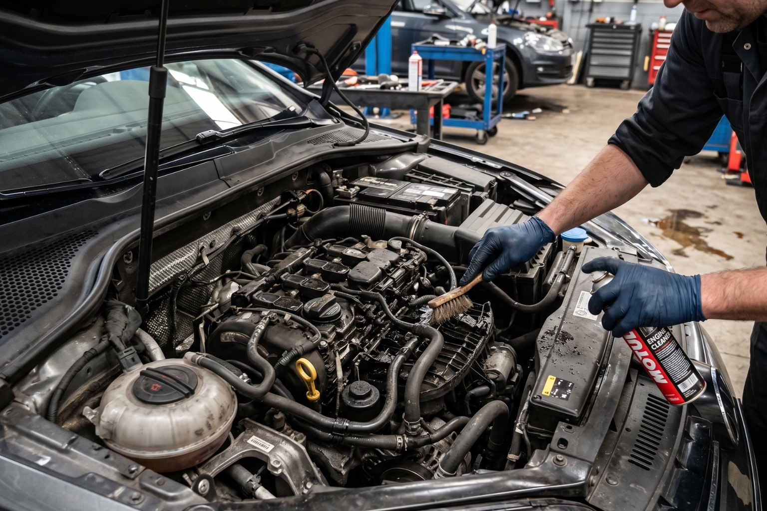 Comment nettoyer un moteur de voiture plein d'huile