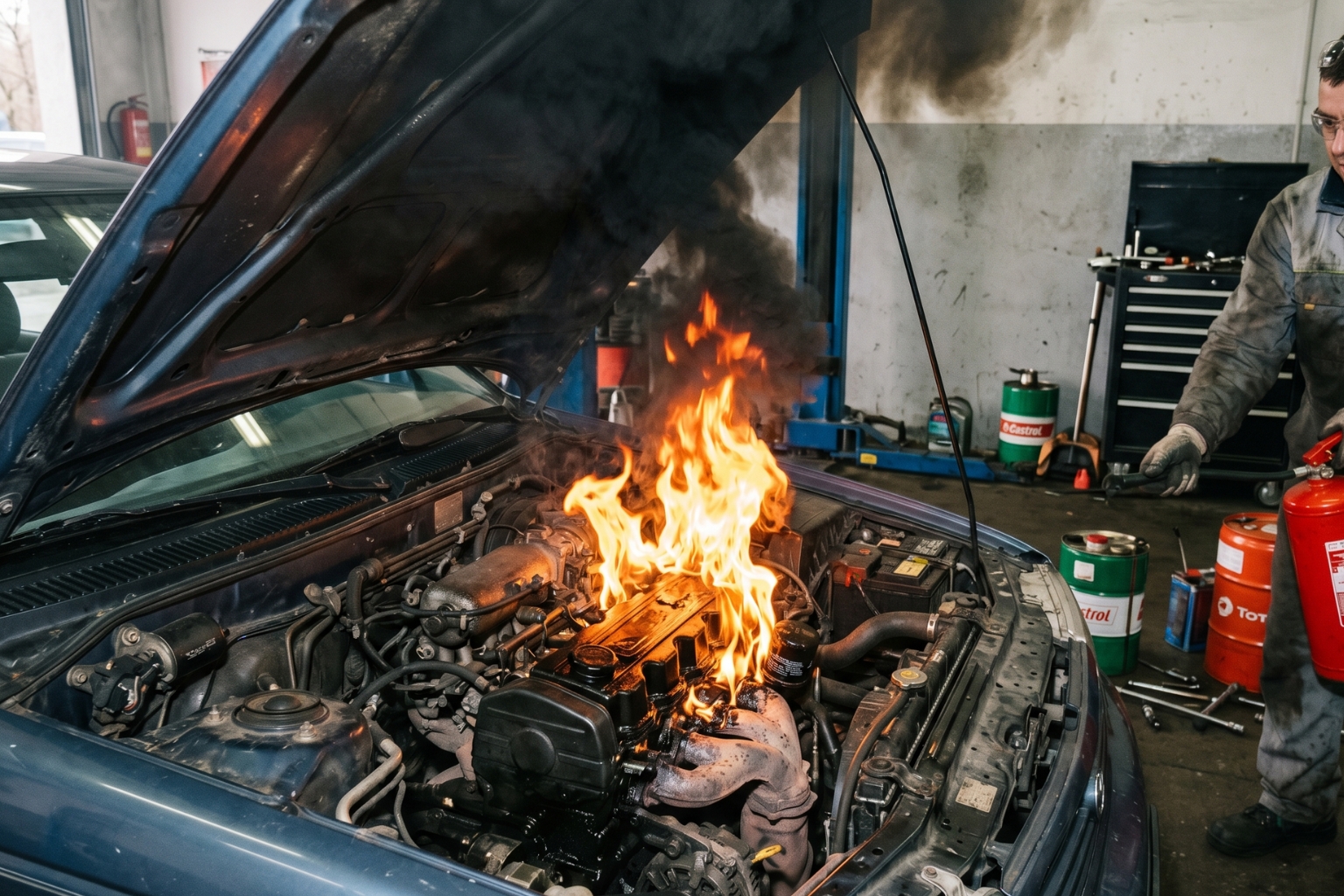 L'huile moteur peut-elle prendre feu