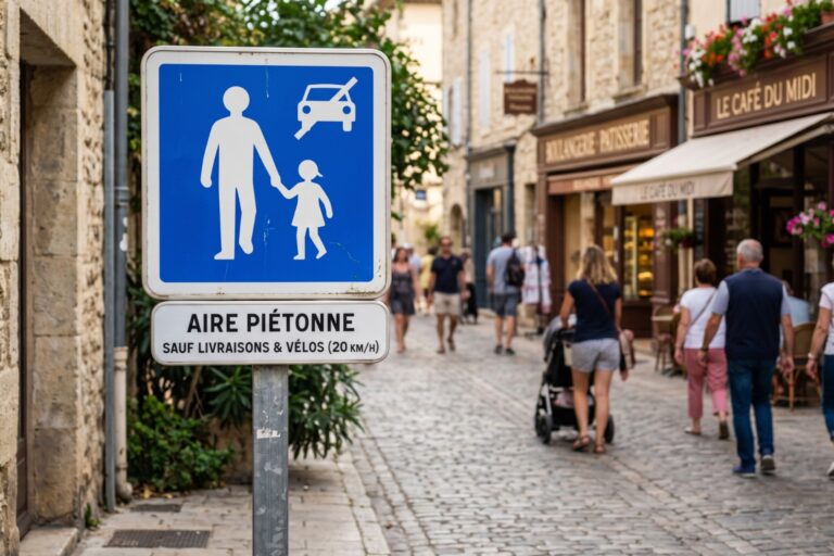 Quel panneau signale une aire piétonne